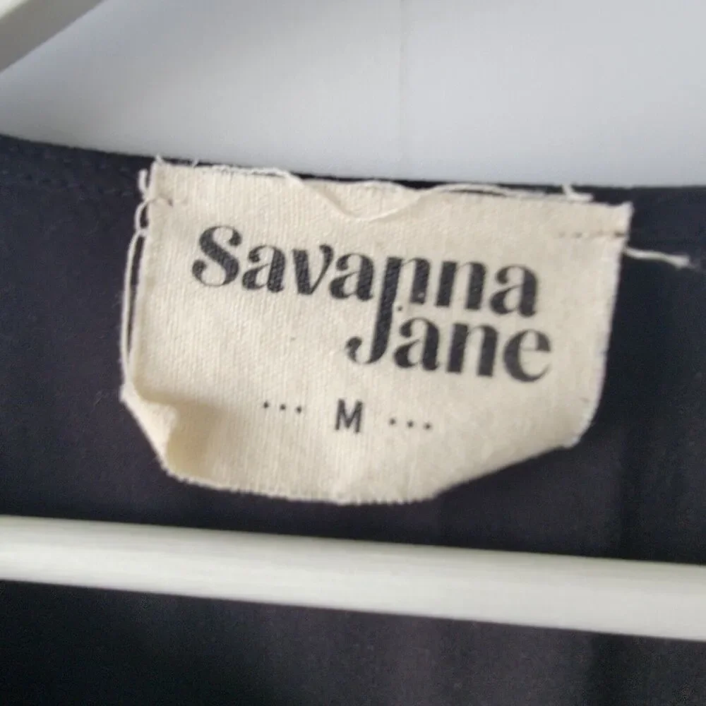 Savanna Jane Womens Animal Pattern Top size M Boho 3/4 sleeve